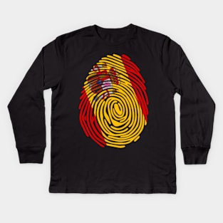 Spain Fingerprint Kids Long Sleeve T-Shirt